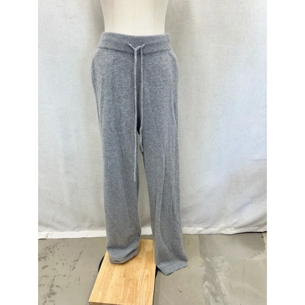 Quince Grey Cashmere Straight Leg‎ Pants Size XL Lounge Minimalist Luxury